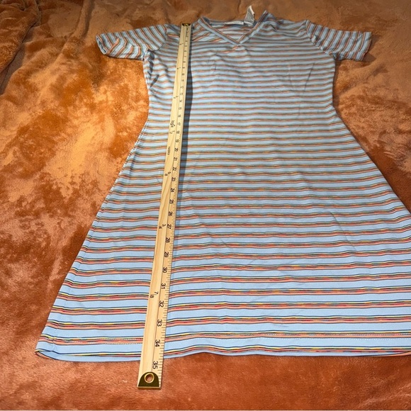 kathy ireland - Y2K Blue and Orange Striped Dress - Size Small - Picture 6 of 7